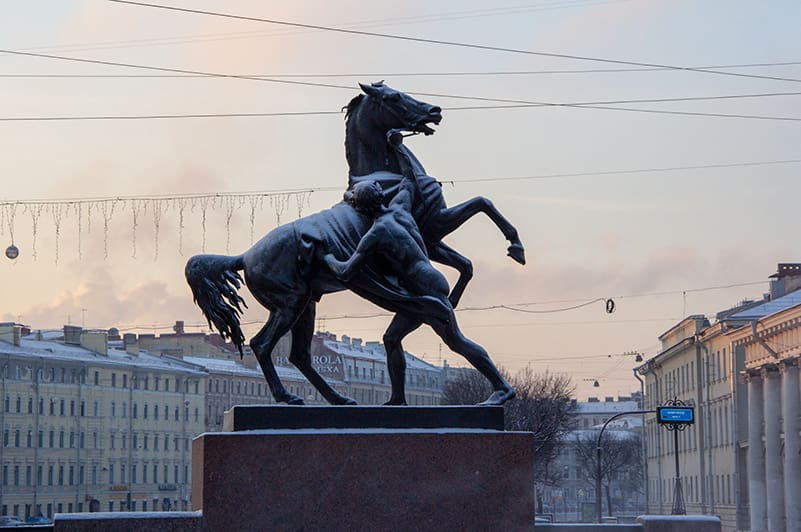 Anichkov Bridge on Nevsky Avenue