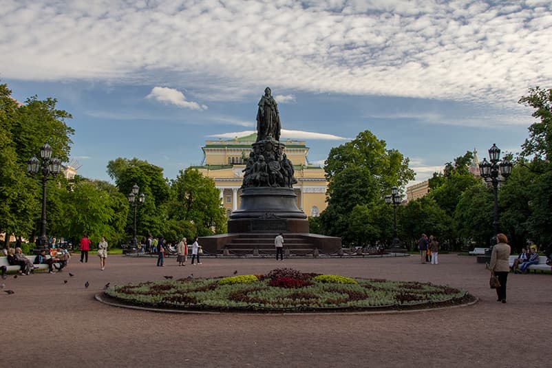 Monument to Catherine the Great and Alexandrinsky Theatre