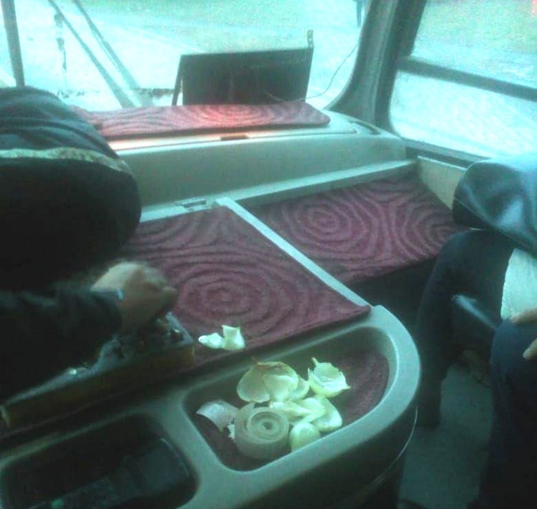 Folk remedies onions and garlic against COVID-19 in the bus